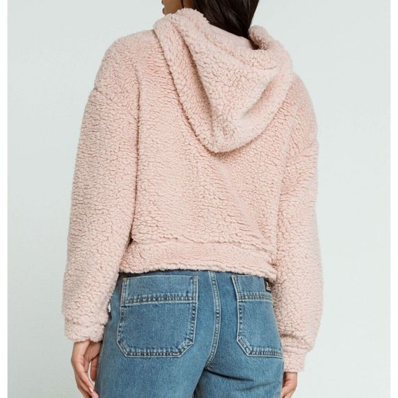 RSQ Solid Cozy Womens Blush Sherpa Jacket Size Medium - Picture 3 of 11